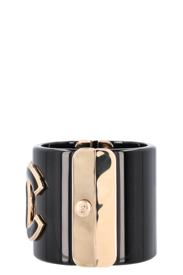 CHANEL 2022 CC Resin Bracelet Two Piece Black White