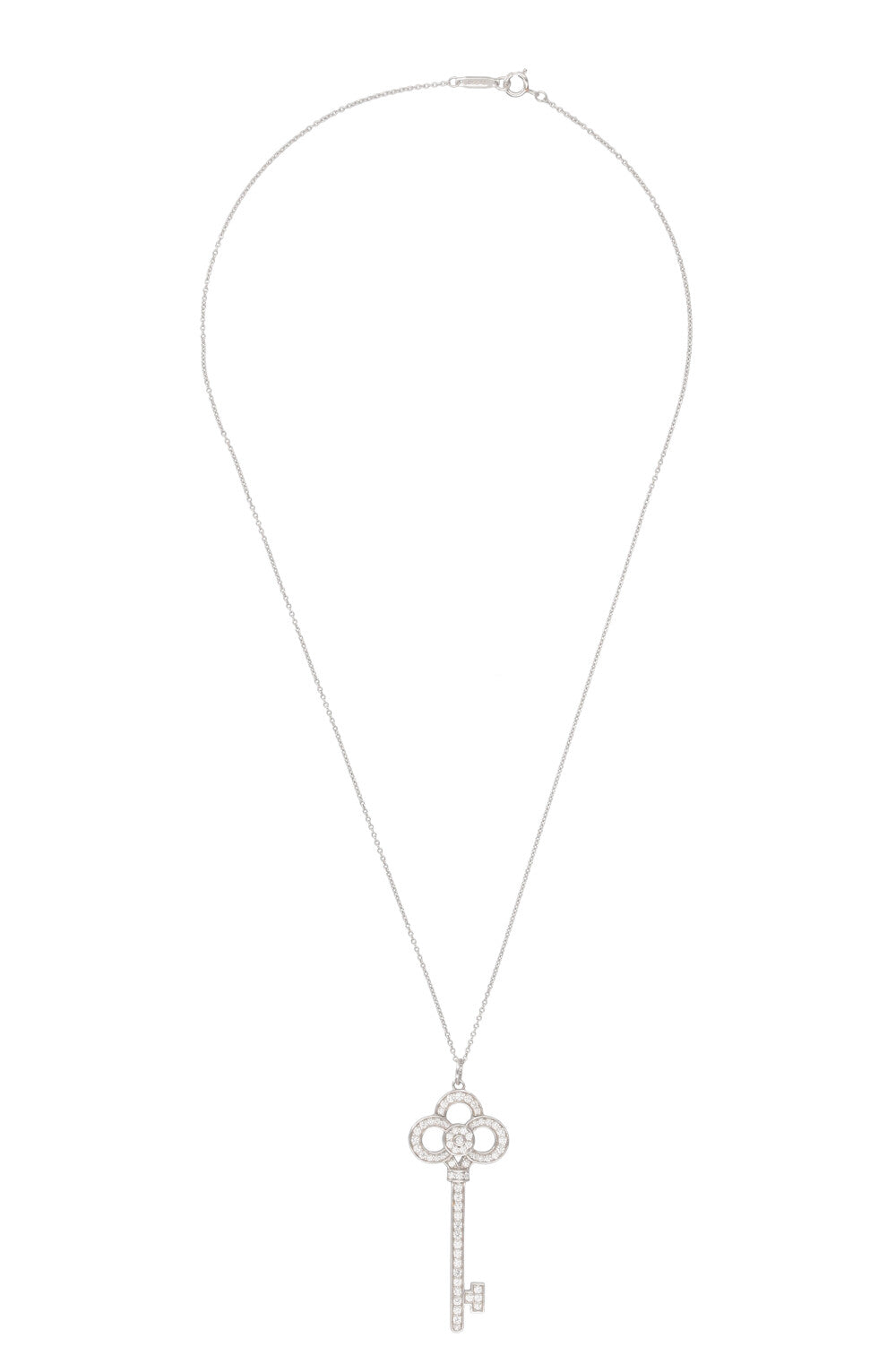 TIFFANY&CO Diamond Key Necklace 0.64 Carat White Gold