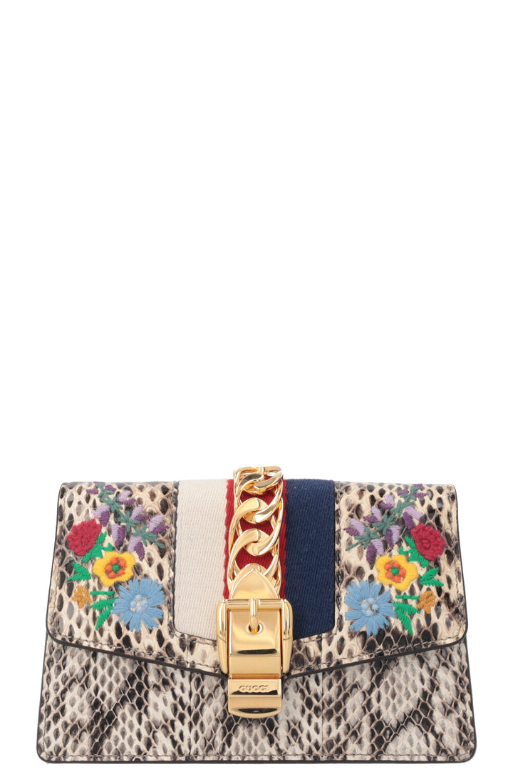 GUCCI Sylvie Crossbody Bag Python