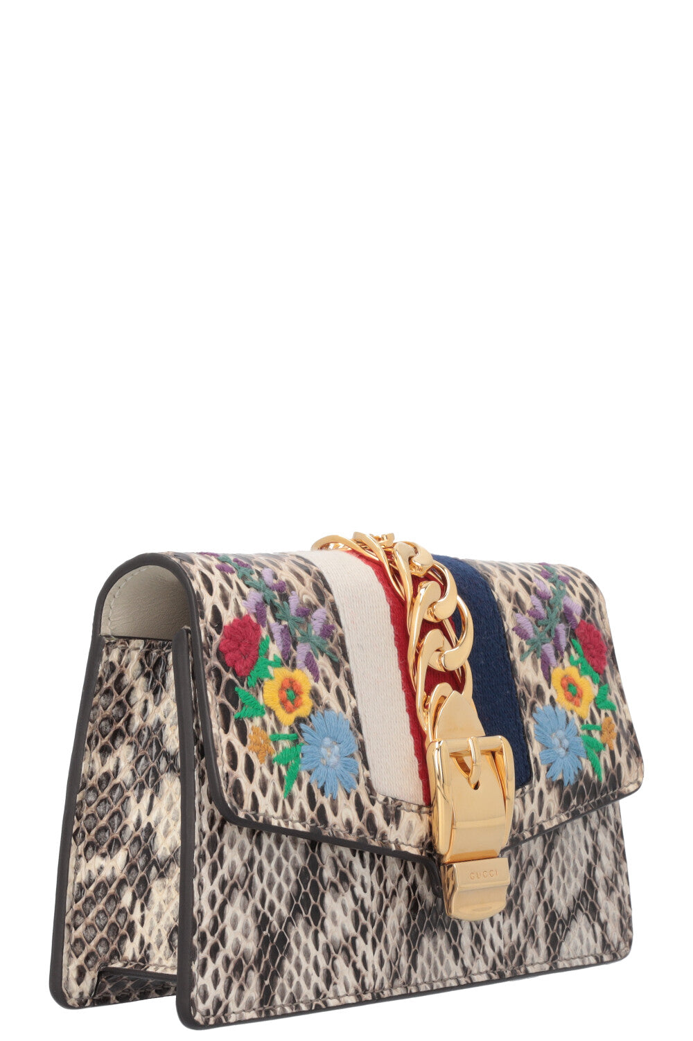 GUCCI Sylvie Crossbody Bag Python