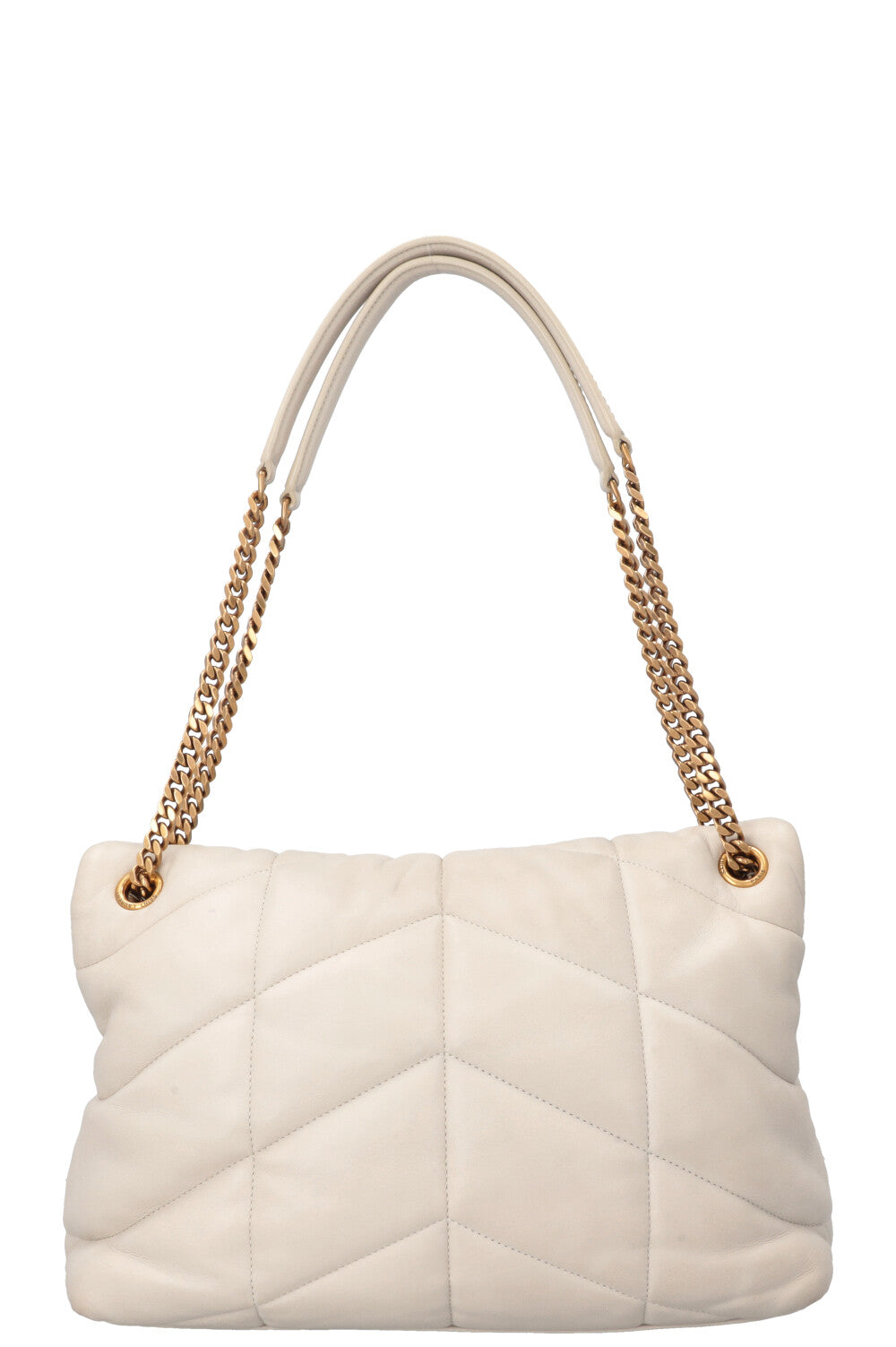 SAINT LAURENT Medium LouLou Puffer Crossbody Bag Ivory