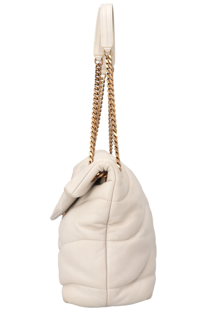 Sac bandoulière matelassé LouLou Medium de SAINT LAURENT Ivoire