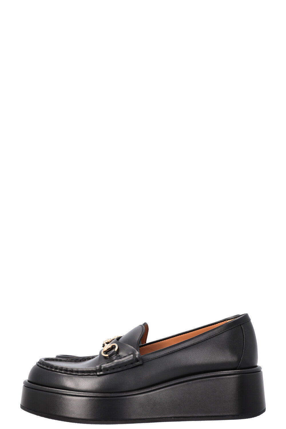 GUCCI Horsebit Flats Leather Black