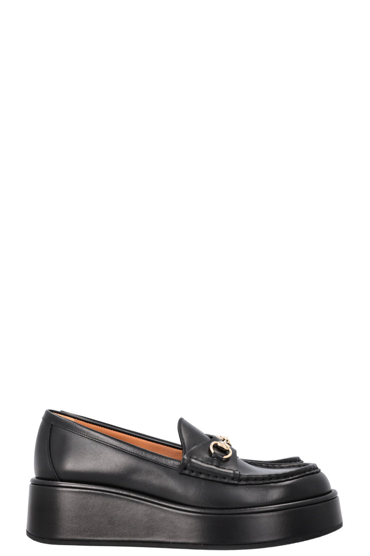 GUCCI Horsebit Flats Leather Black