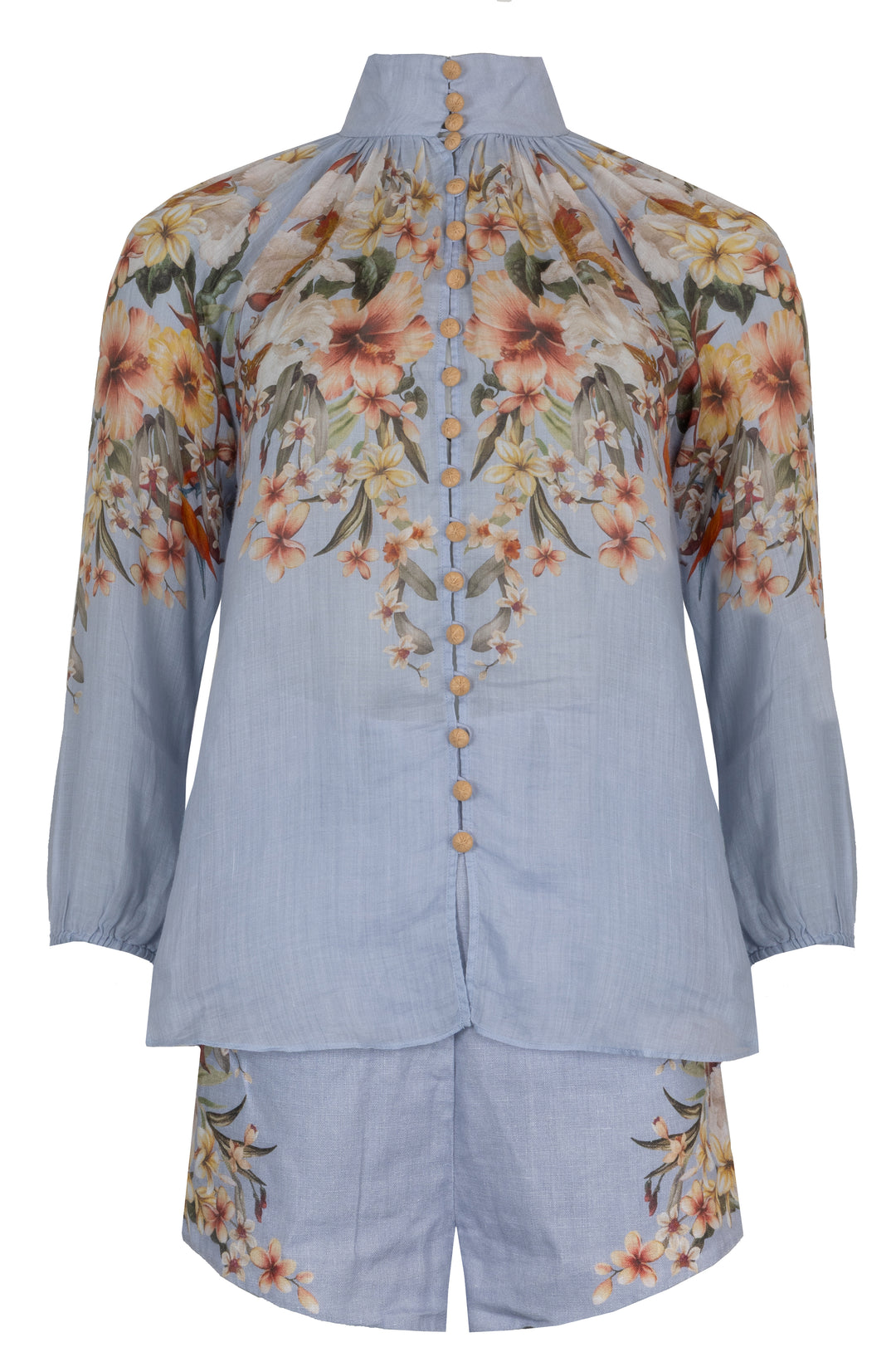 ZIMMERMANN Belted Two Piece Floral Blue