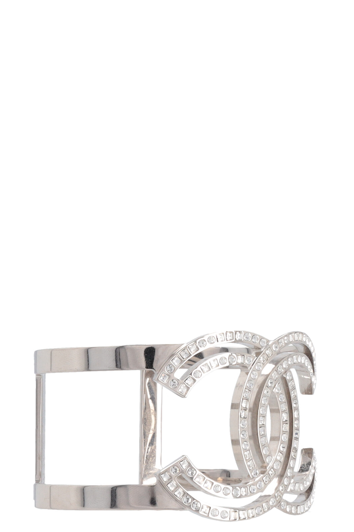 CHANEL CC Cuff Crystal Silver 2017