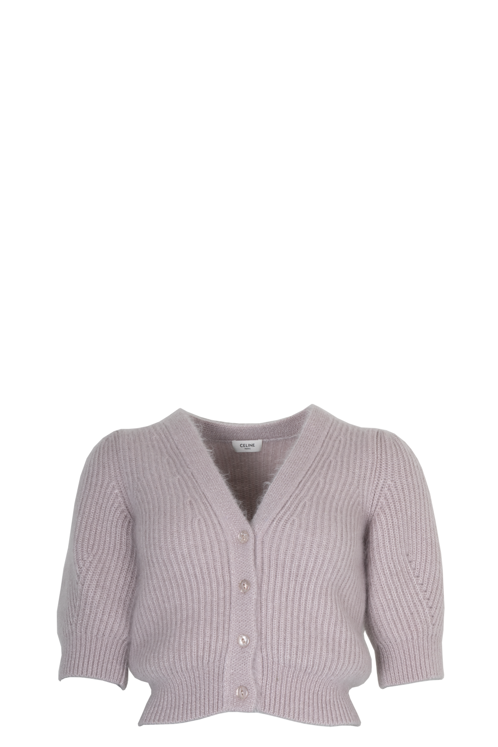 CELINE Knit Cardigan Mohair Silk Lavender