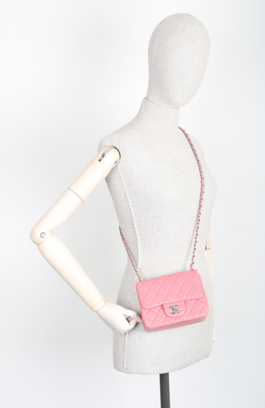 CHANEL Mini Square Flap Bag Pink