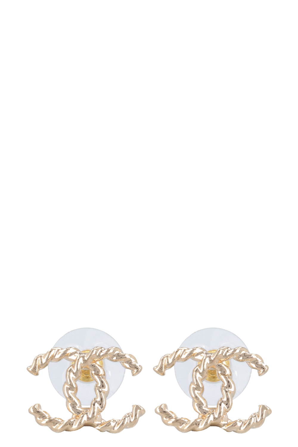 CHANEL 2024 Braided CC Earrings Champagner