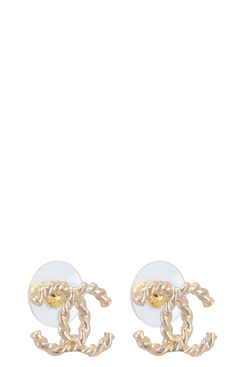 CHANEL 2024 Braided CC Earrings Champagner