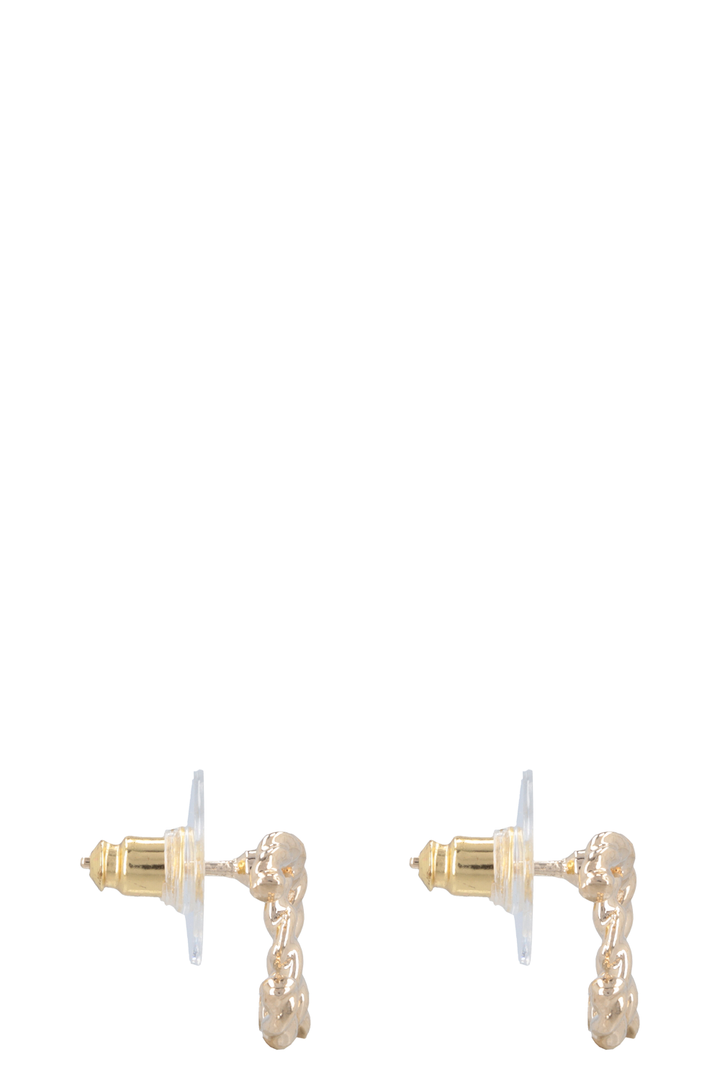 CHANEL 2024 Braided CC Earrings Champagner