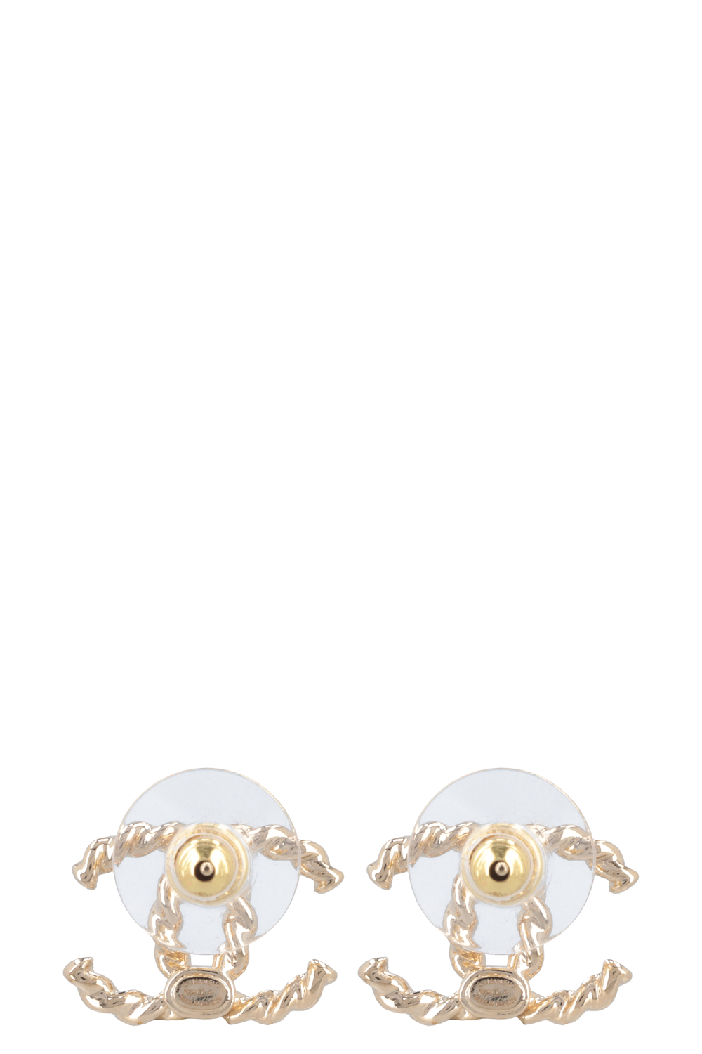 CHANEL 2024 Braided CC Earrings Champagner