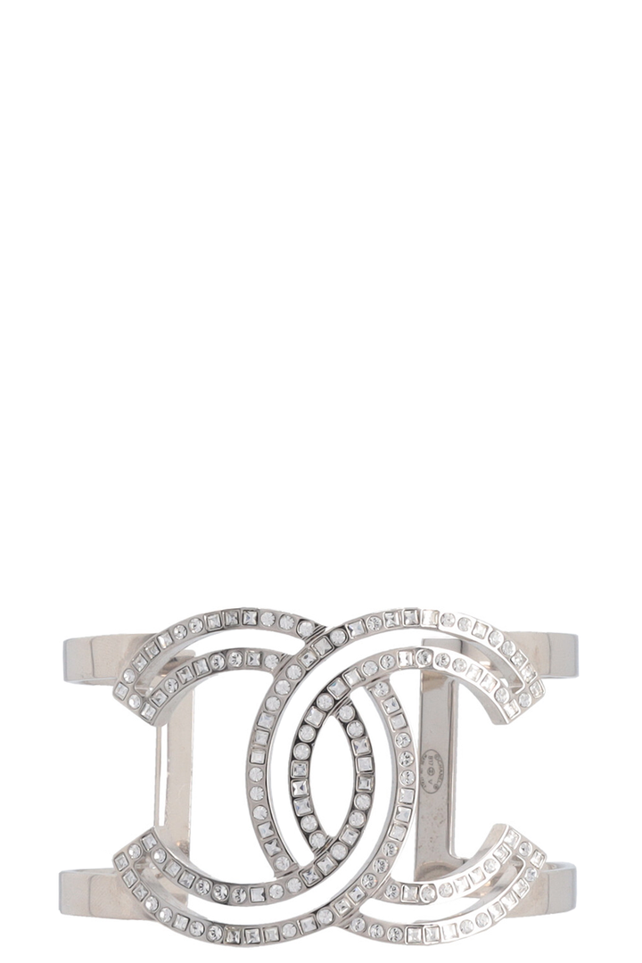 CHANEL CC Cuff Crystal Silver 2017