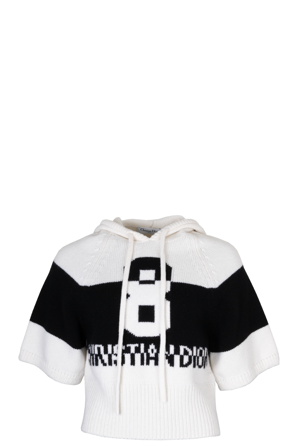 CHRISTIAN DIOR 8 Knit Top Black White