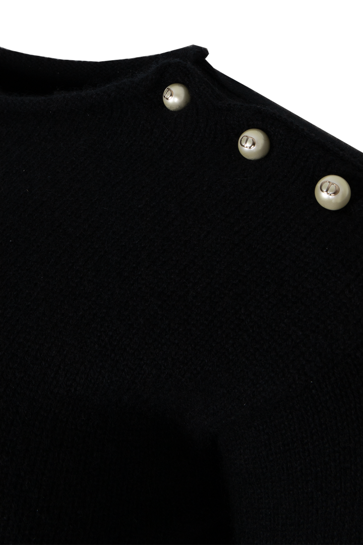 CHRISTIAN DIOR Buttoned Knit Black Cashmere