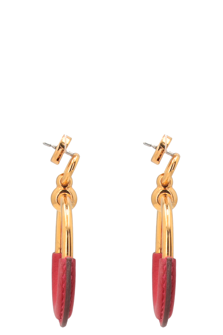 HERMÈS Loop Earring Gold Red