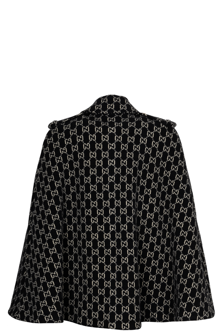 GUCCI GG Supreme Cape Wool Black White