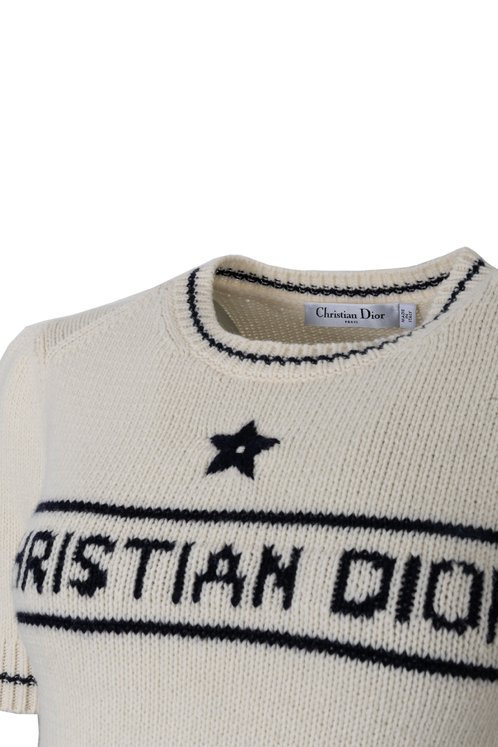 CHRISTIAN DIOR Knit Top Wool Cashmere Ivory