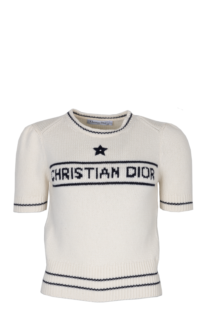 CHRISTIAN DIOR Knit Top Wool Cashmere Ivory