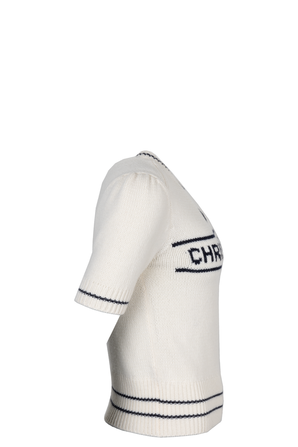 CHRISTIAN DIOR Knit Top Wool Cashmere Ivory