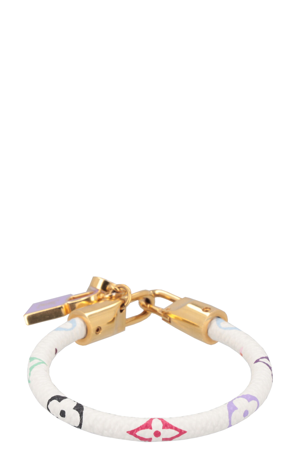 LOUIS VUITTON Lock and Key Bracelet Leather MNG Multicolor