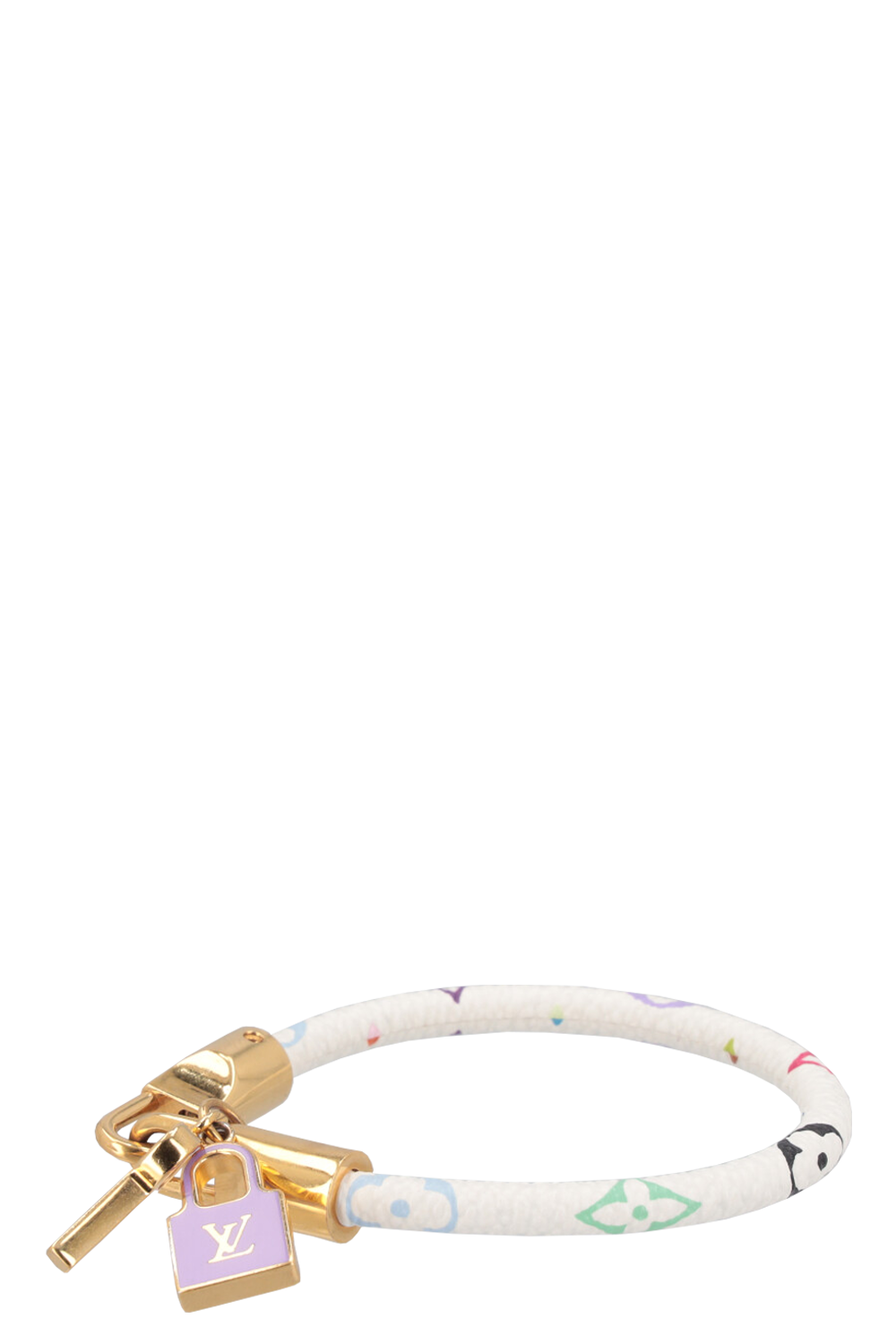 LOUIS VUITTON Lock and Key Bracelet Leather MNG Multicolor