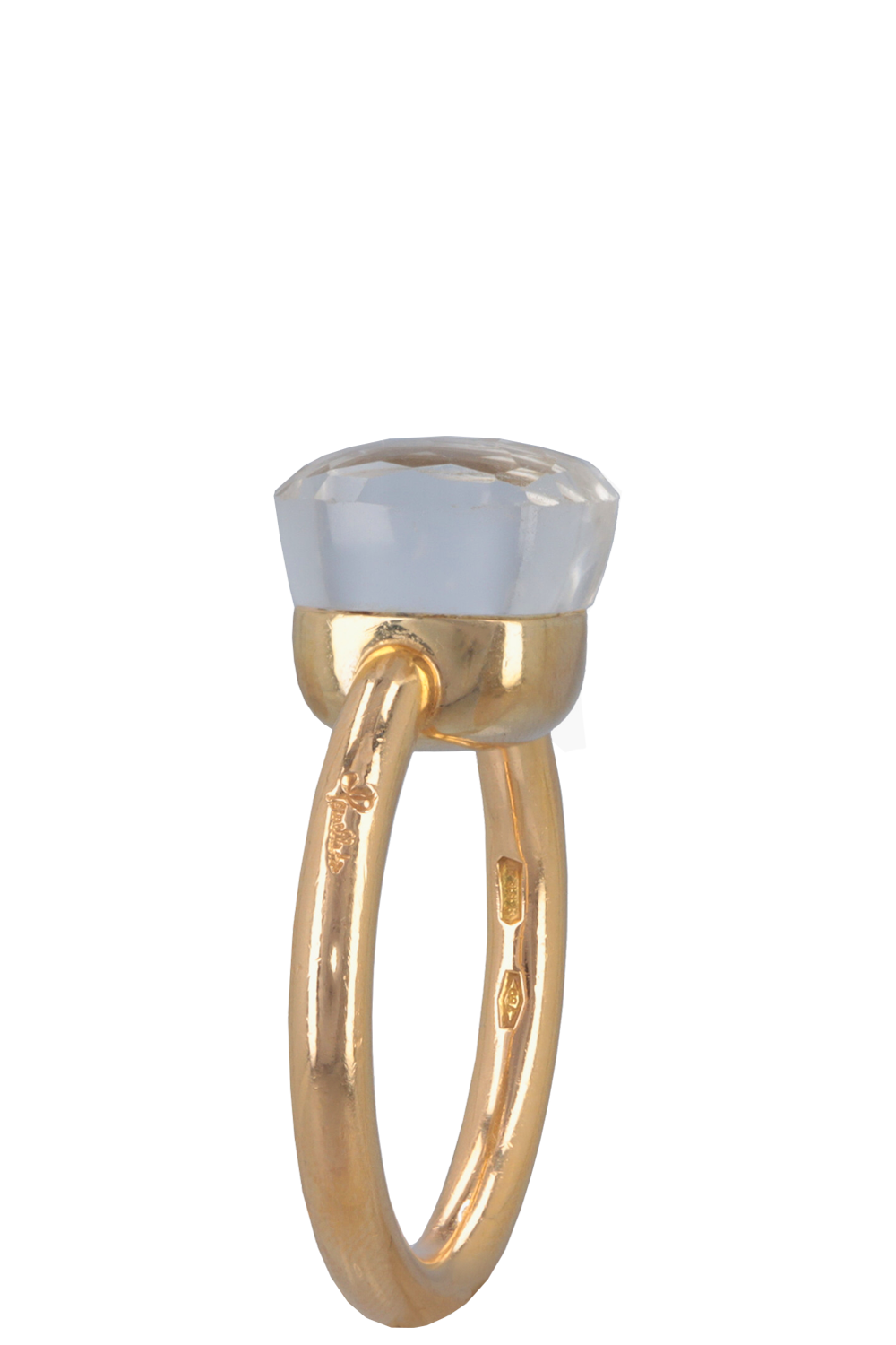 POMELLATO Classic Nudo Ring 18k Rosegold White Topaz