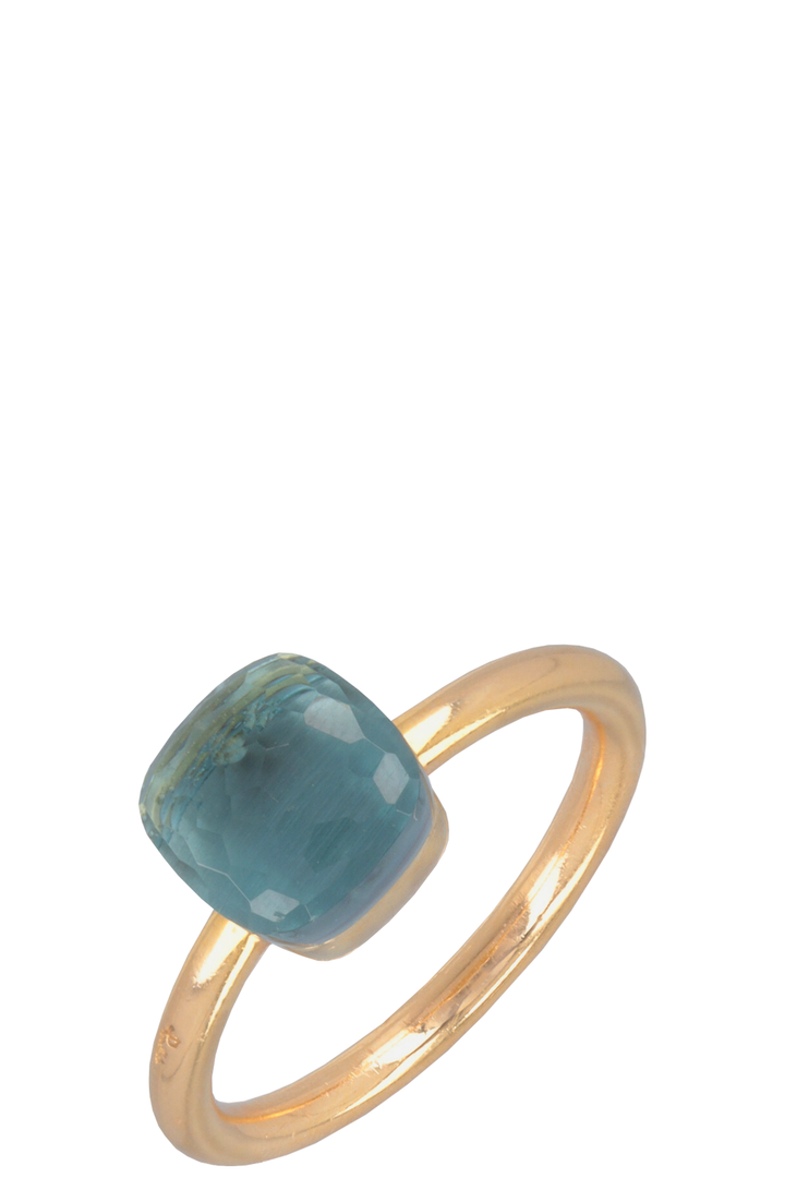 POMELLATO Petit Nudo Ring 18k Rosegold Sky Blue Topaz