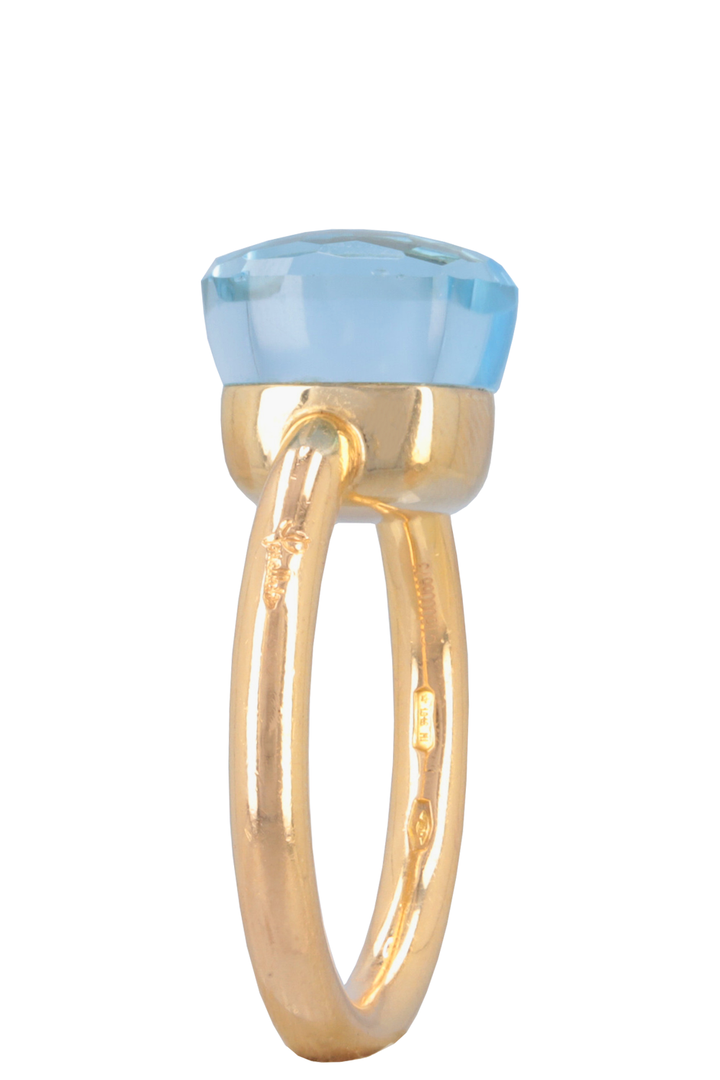 POMELLATO Classic Nudo Ring 18k Rosegold Sky Blue Topaz