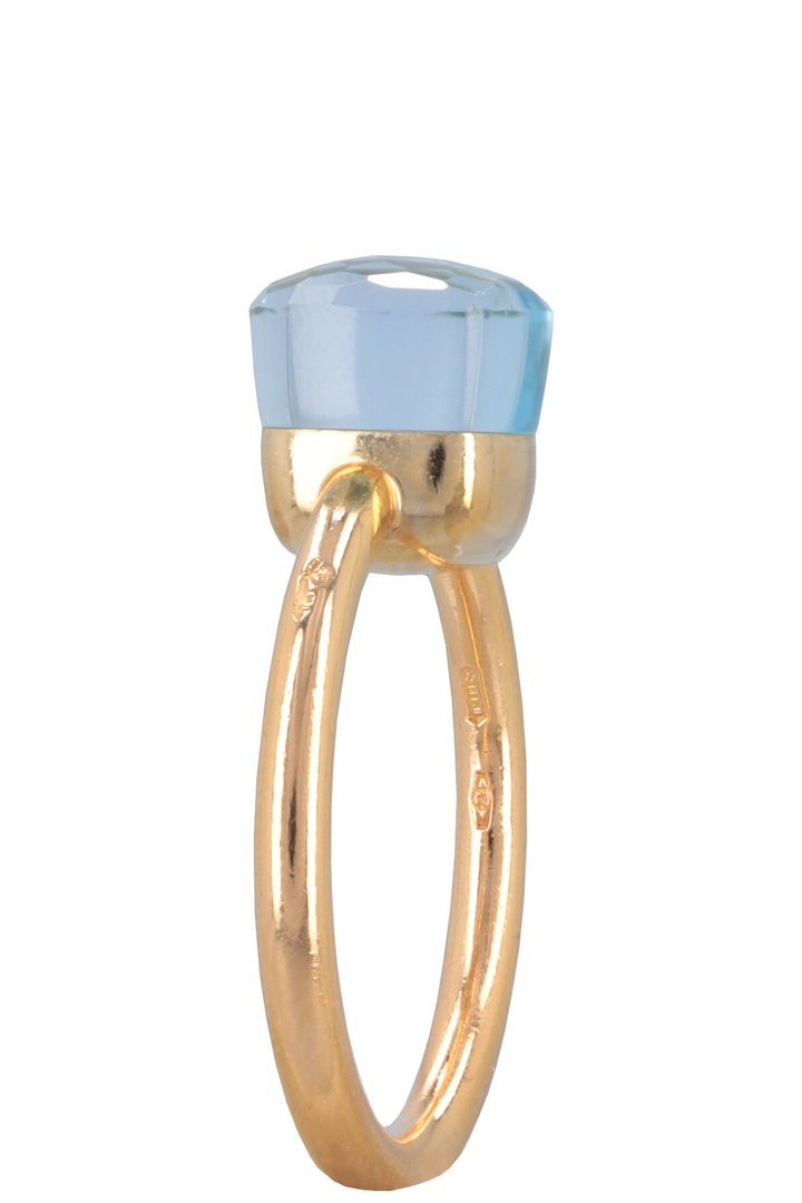 POMELLATO Petit Nudo Ring 18k Rosegold Sky Blue Topaz