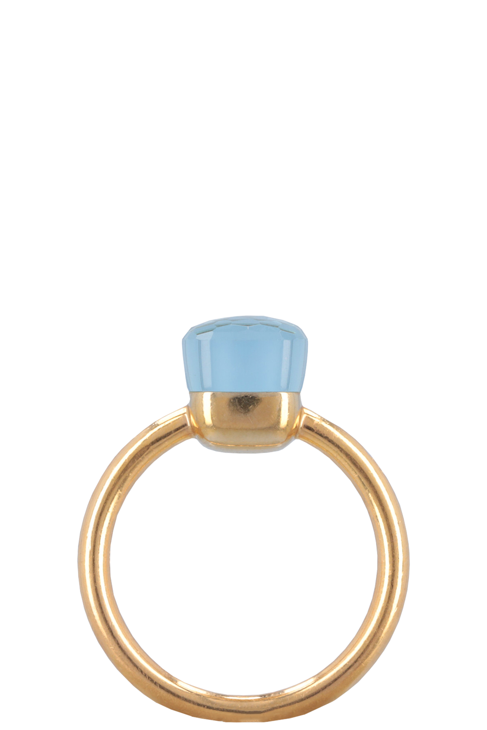 POMELLATO Petit Nudo Ring 18k Rosegold Sky Blue Topaz