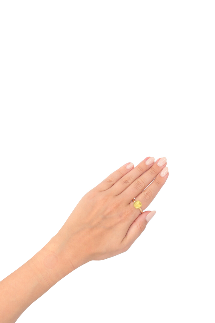 POMELLATO Classic Nudo Ring 18k Rosegold Lemon Quartz