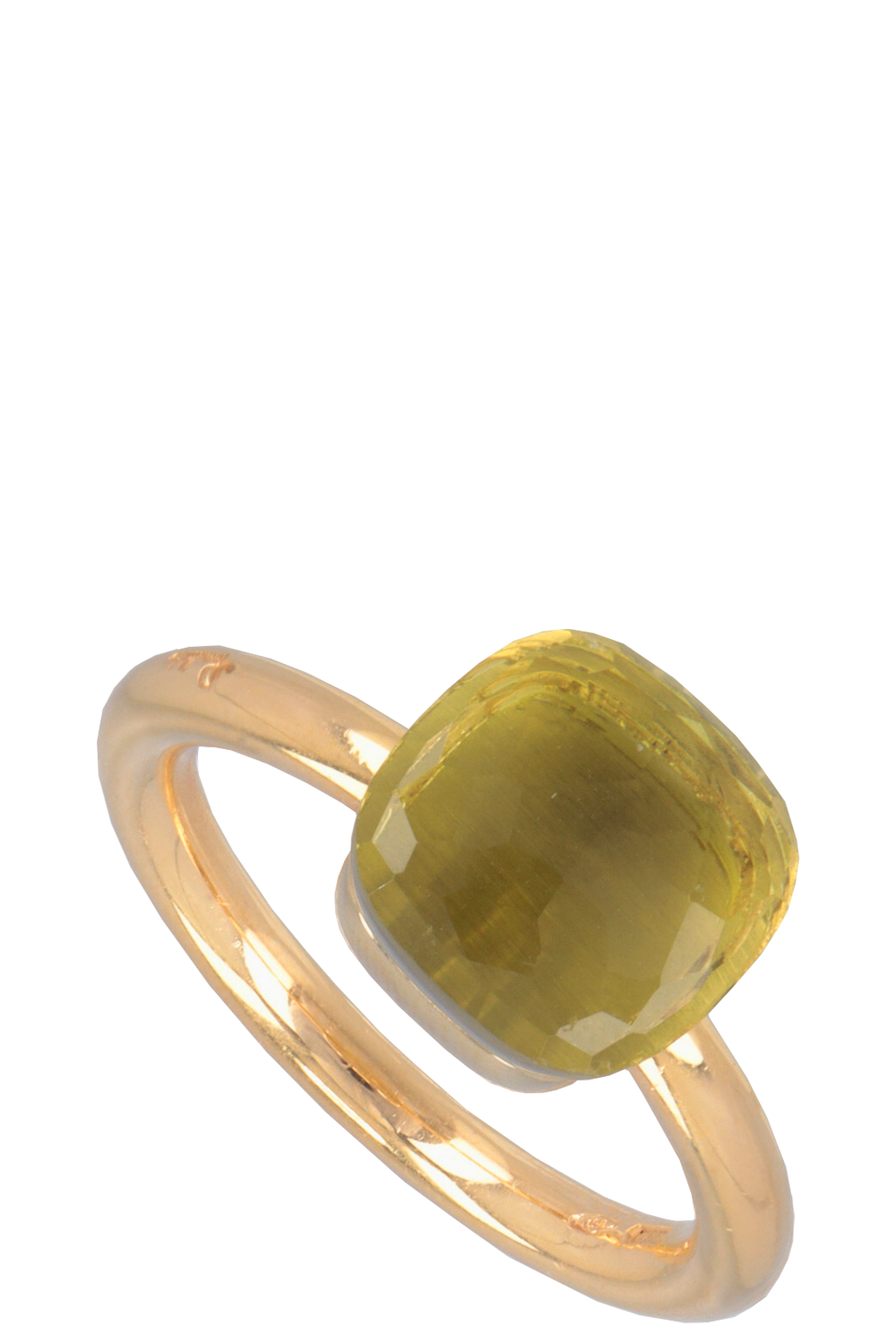 POMELLATO Classic Nudo Ring 18k Rosegold Lemon Quartz