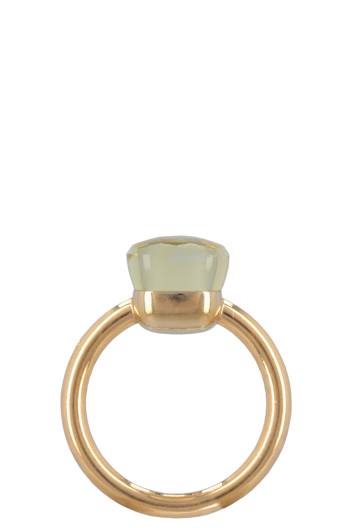 POMELLATO Classic Nudo Ring 18k Rosegold Lemon Quartz