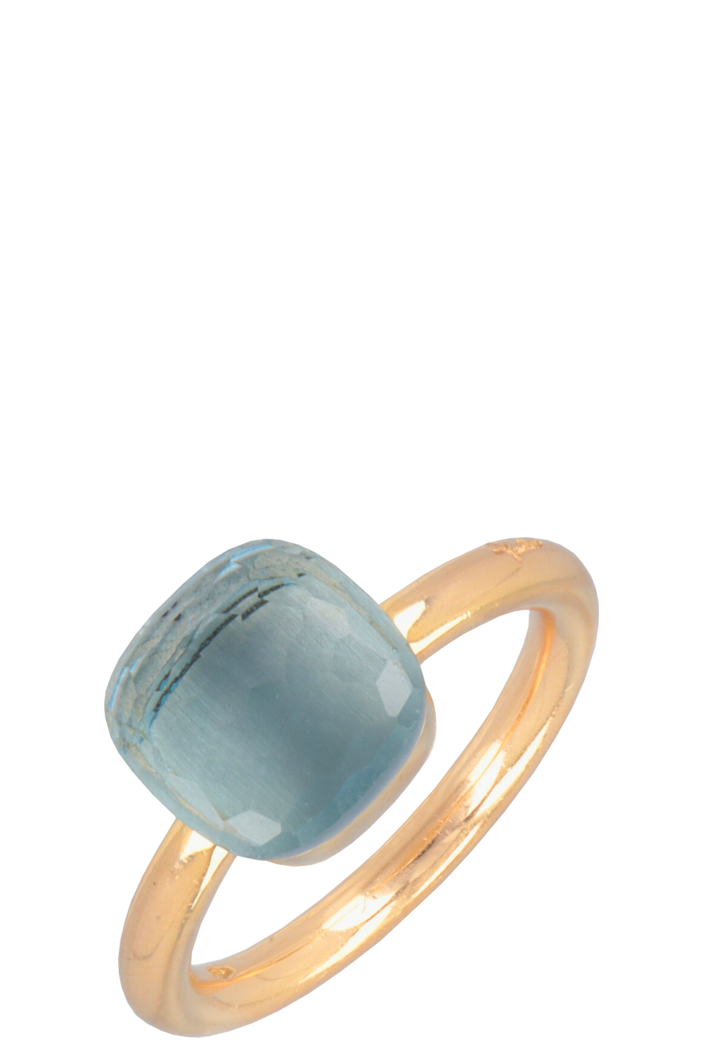 POMELLATO Classic Nudo Ring 18k Rosegold Sky Blue Topaz