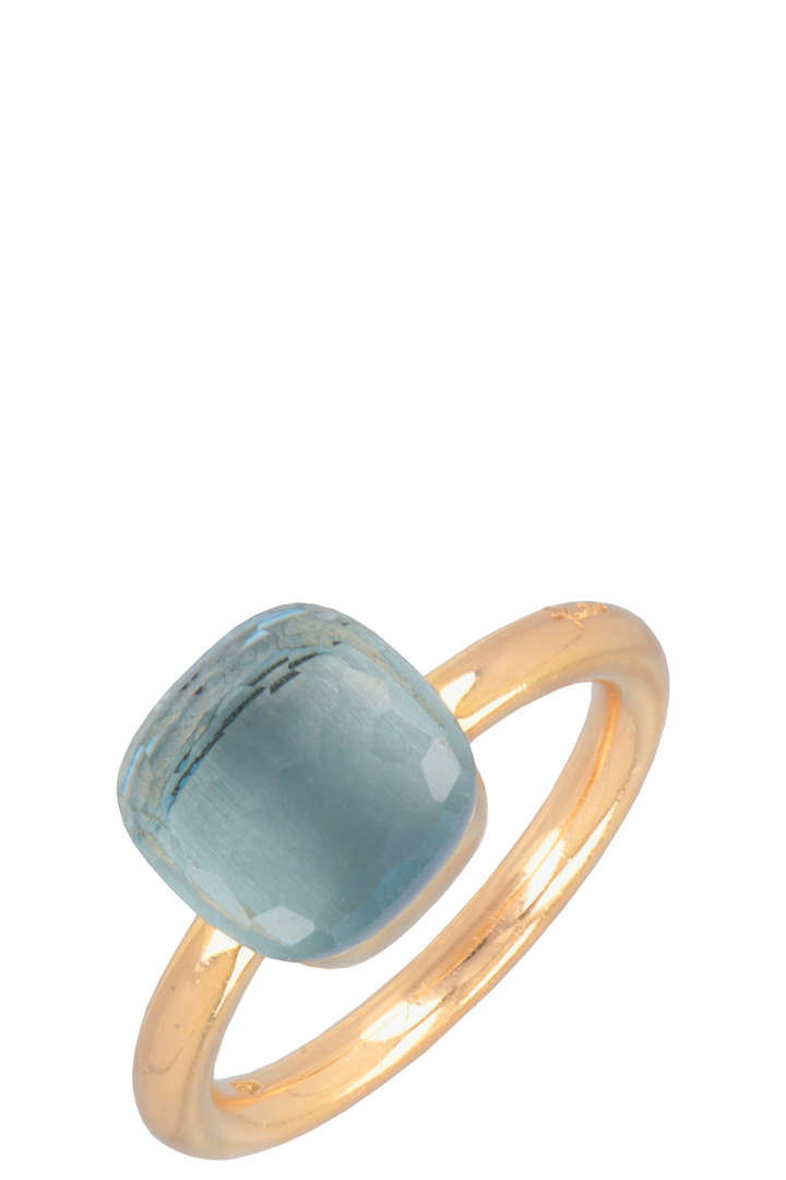 POMELLATO Classic Nudo Ring 18k Rosegold Sky Blue Topaz