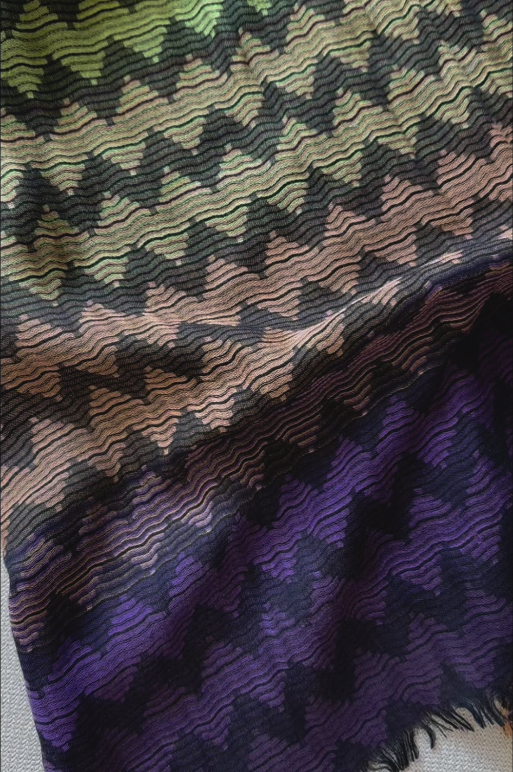 M MISSONI Zig Zag Scarf Purple Green