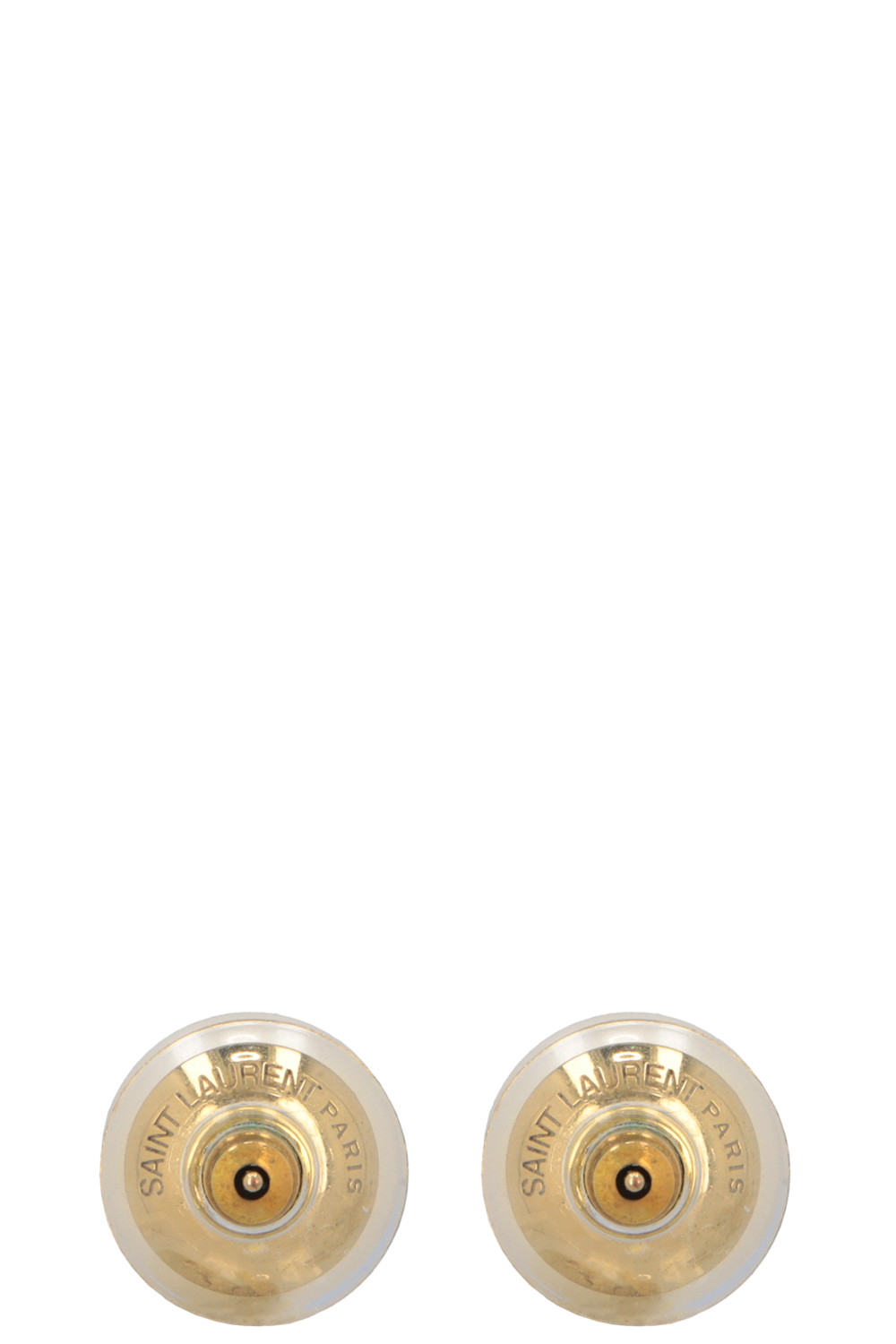 SAINT LAURENT Cassandre Pearl Earrings Gold