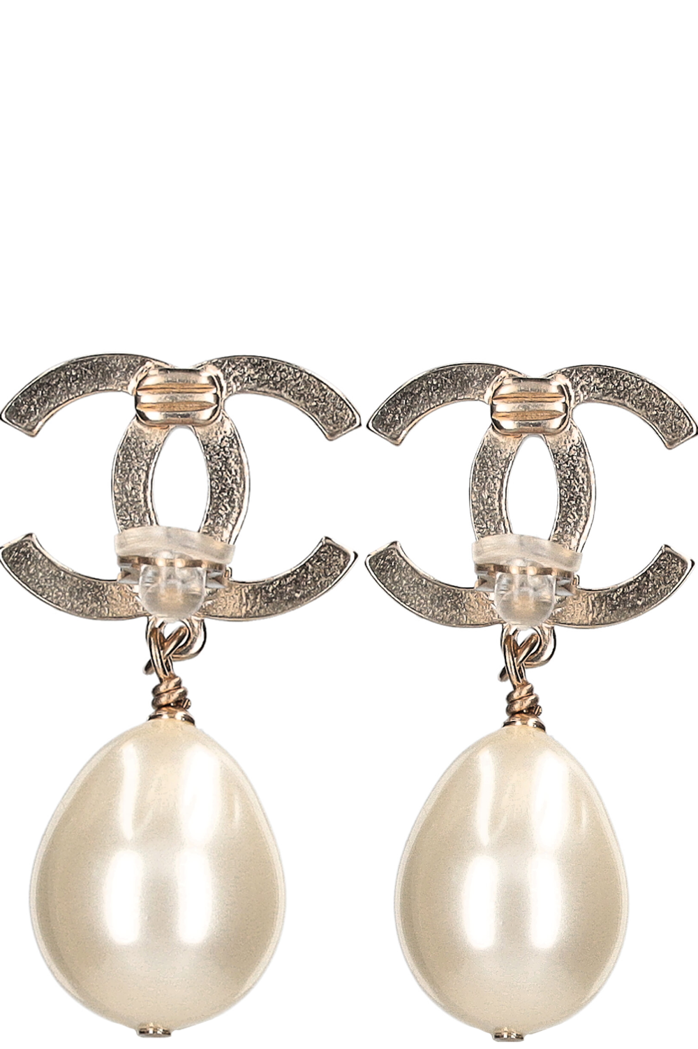 CHANEL Pearl Drop Earclips 12A