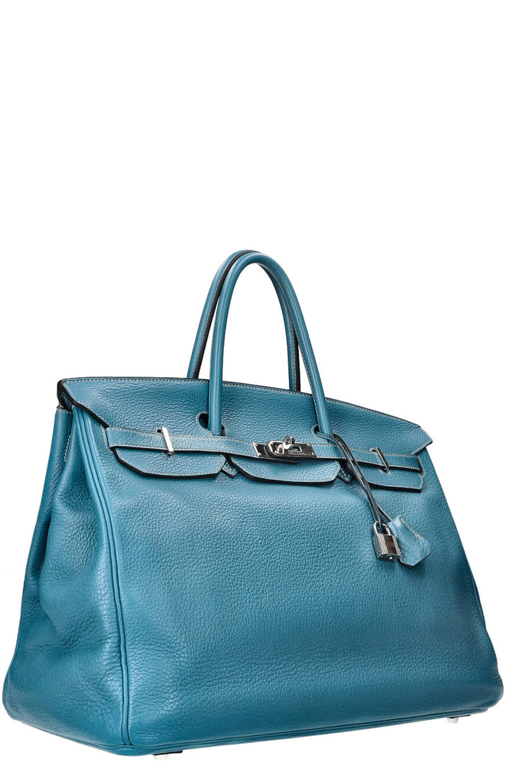 HERMÈS Birkin 40 Clémence Bleu Jean