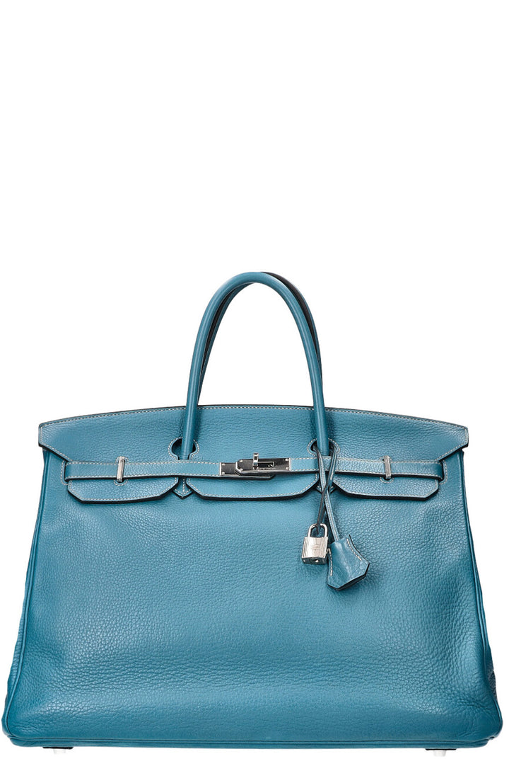 HERMÈS Birkin 40 Clemence Blue Jean