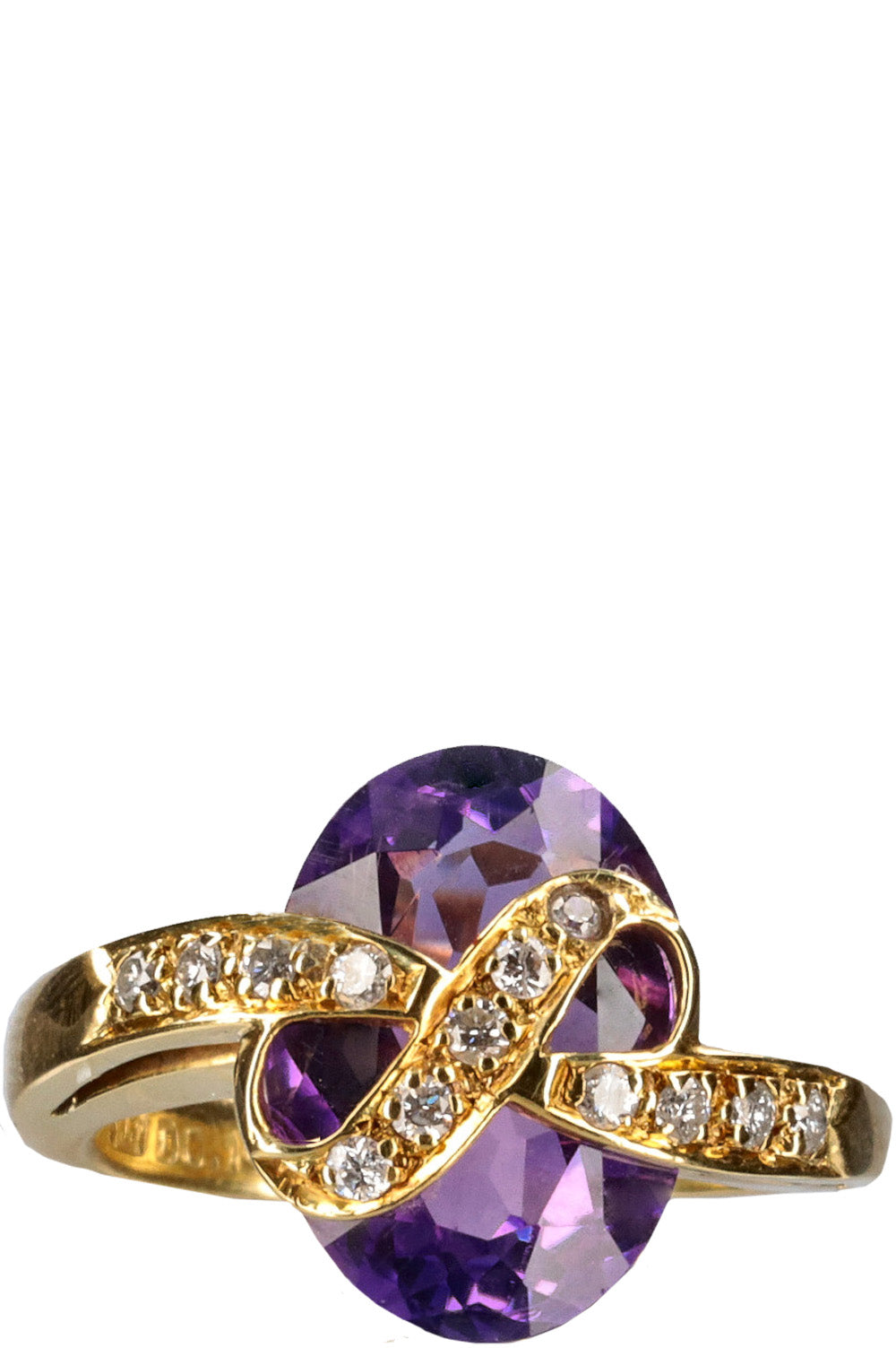 VINTAGE JEWELRY Amethyst Ring Gold Violet