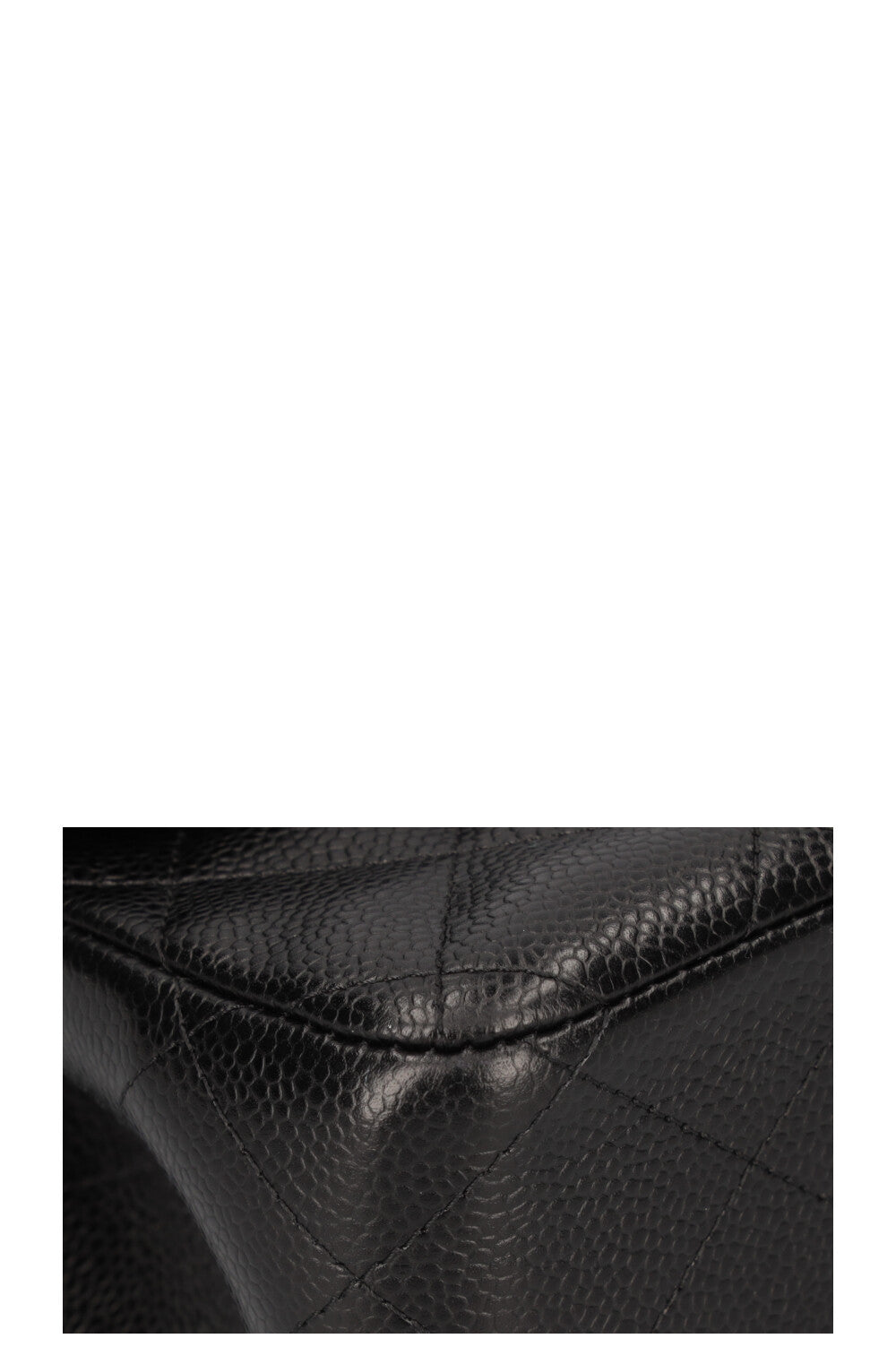 CHANEL Sac Double Rabat Caviar Grand Noir