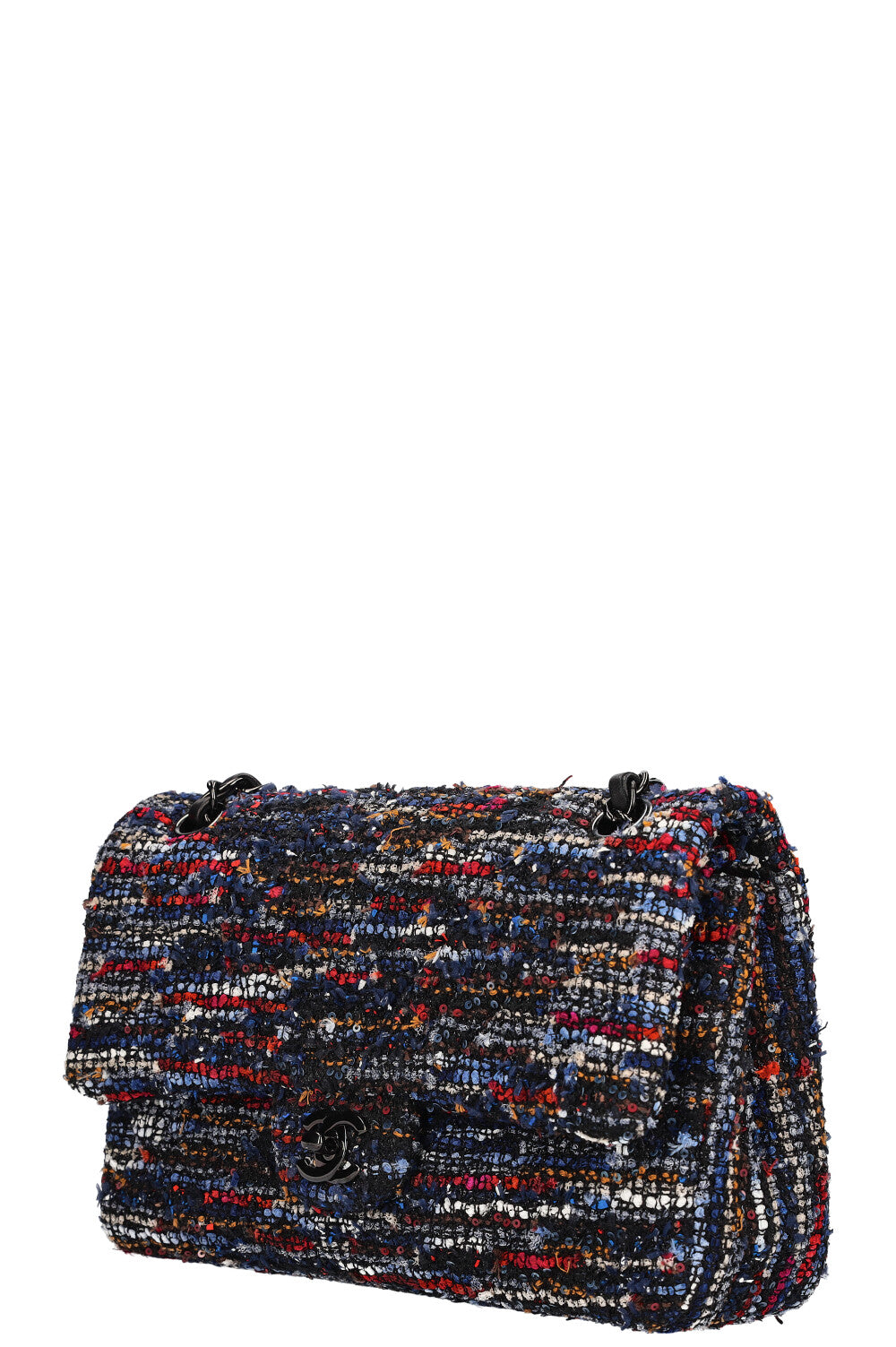 Chanel Double Flap Bag Tweed Medium - Kaialux