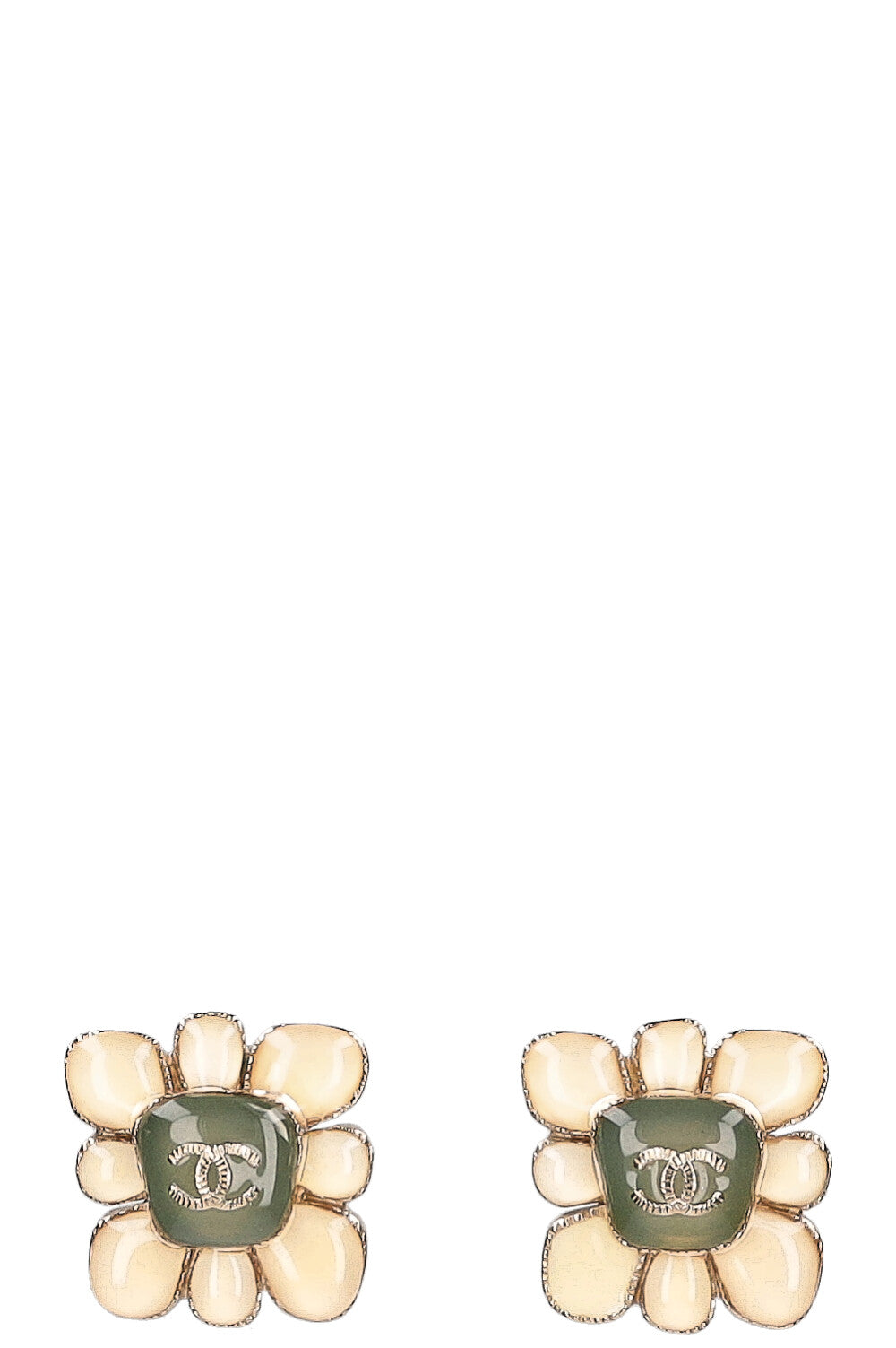 CHANEL Clip Earrings Flower Cruise 2016 Resin