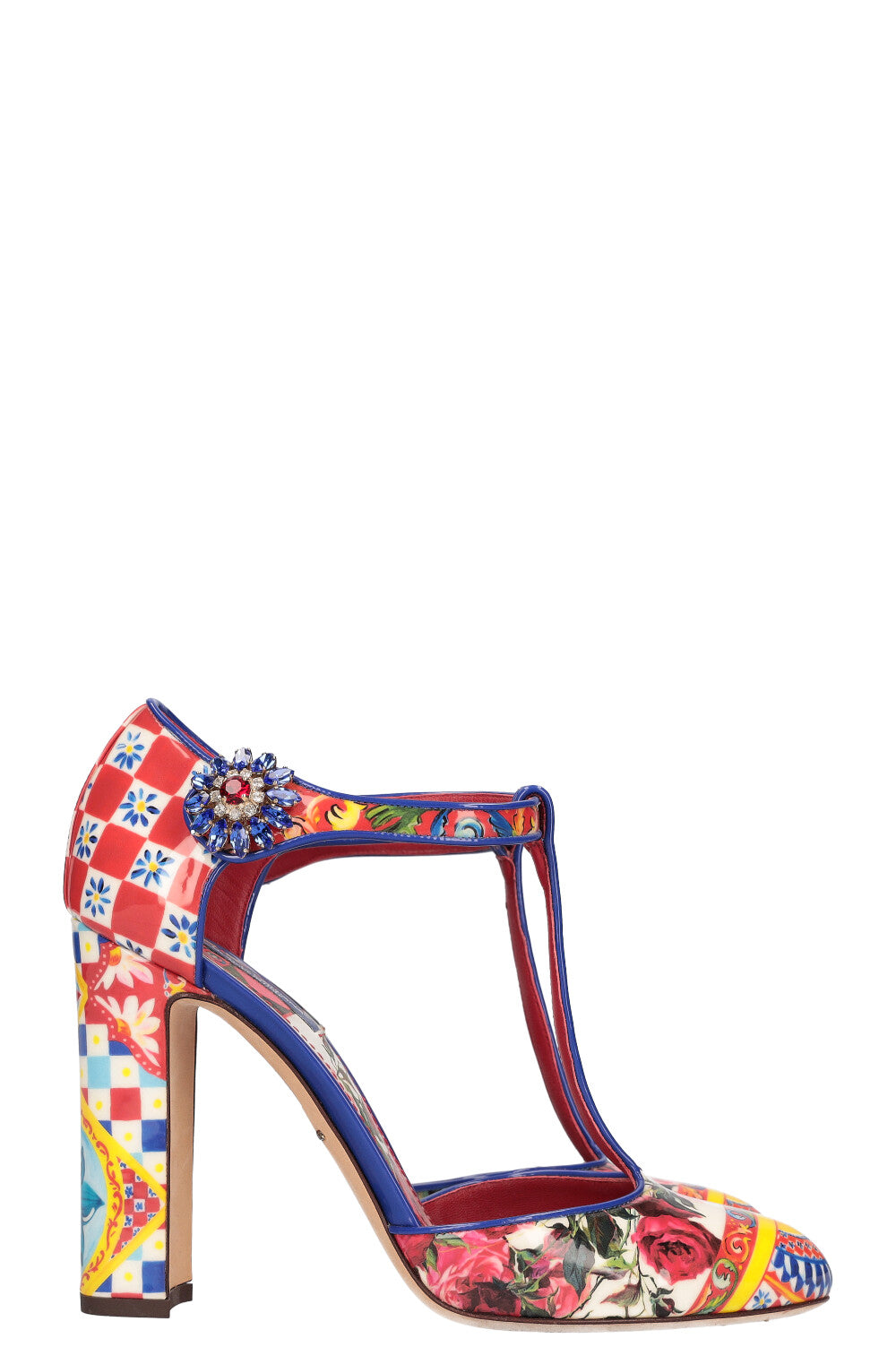 Dolce & Gabbana Black Patent Leather T-Strap Heels Sandals Shoes – Paris  Deluxe