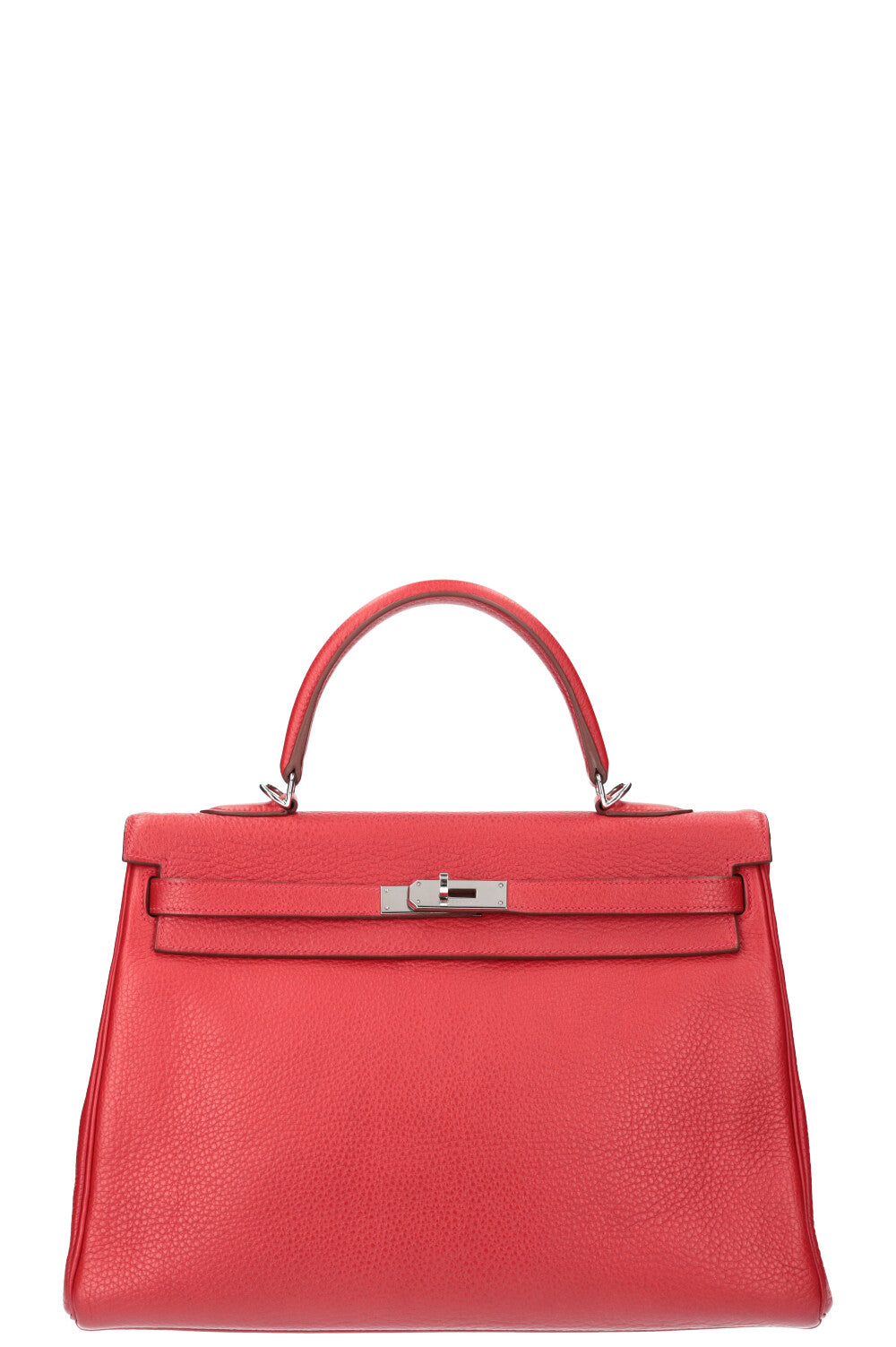 HERMÈS Sac Kelly 35 Palladium Hardware Togo Rouge