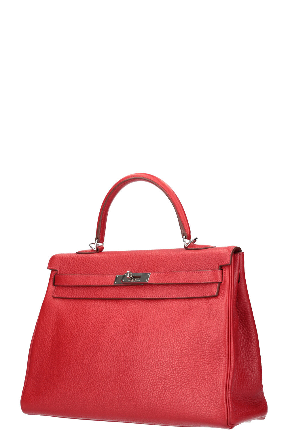 HERMÈS Sac Kelly 35 Palladium Hardware Togo Rouge