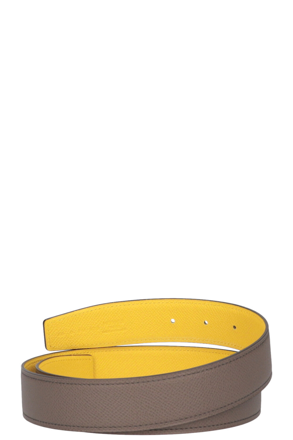 Hermes H Enamel Buckle 32MM Reversible Belt Epsom Leather In Yellow