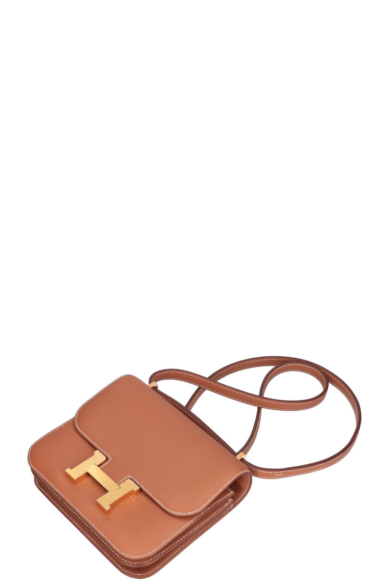 Hermès Constance 18 Mini Shoulder Bag Biscuit Swift Beige Leather